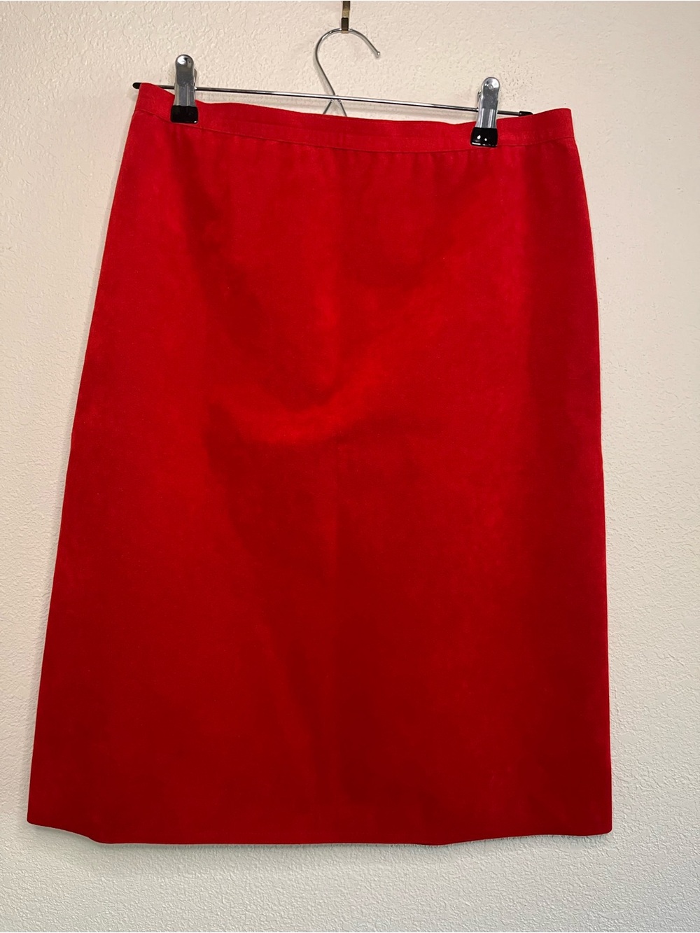 Women's Vintage Suede Preppy Red Skirt Tailored Look Great for Holidays 29x25